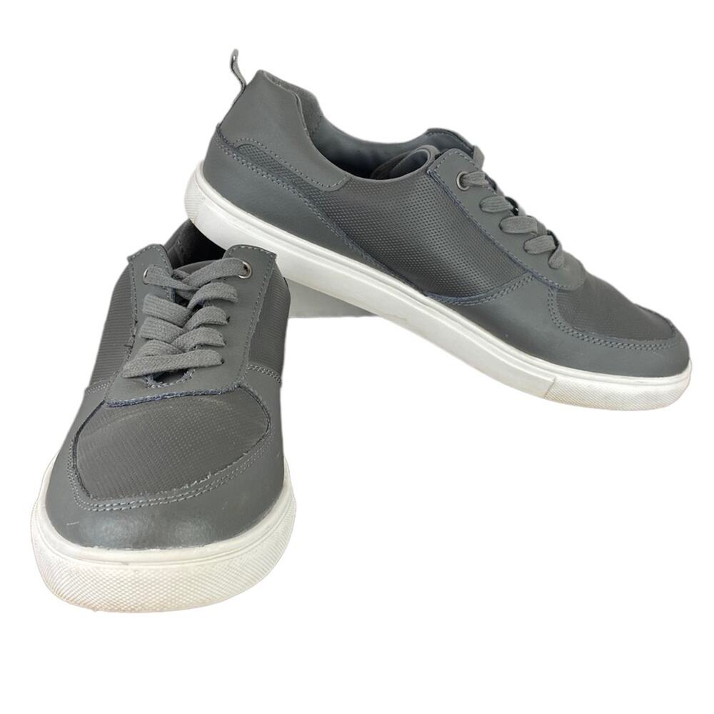 Weatherproof Vintage Ethan Lace up Leather Memory Foam Loafer Gray Sz 9